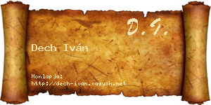 Dech Iván névjegykártya