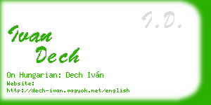 ivan dech business card